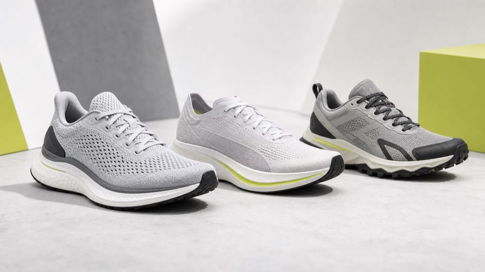Generic Adidas shoes guide image showing comfort running, speed training, and trail running shoe use cases