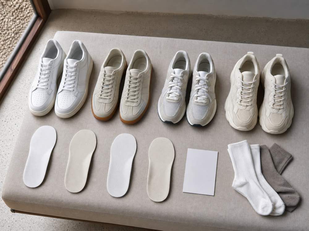 Unbranded leather court low-profile retro mesh and comfort sneakers with removable insoles